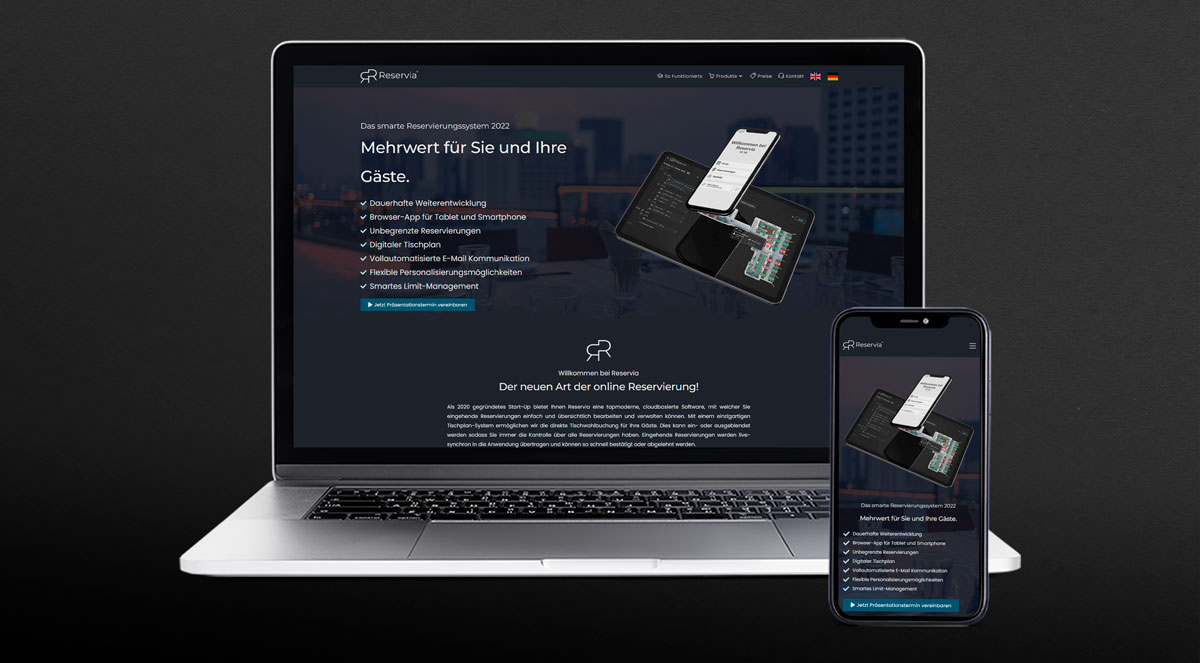 Reservia Projekt | NEW LIMIT Agentur Websites