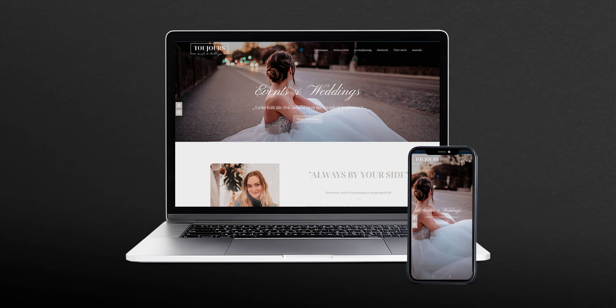 Toujours Events Katrin - Hochzeitsplaner Webdesign